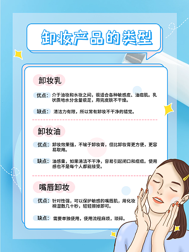 医美美容化妆品介绍简约清新小红书配图海报