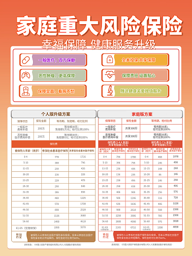 家庭重大风险保险宣传海报