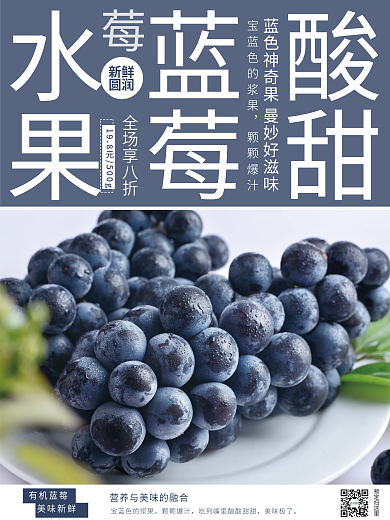 水果蓝莓销售海报