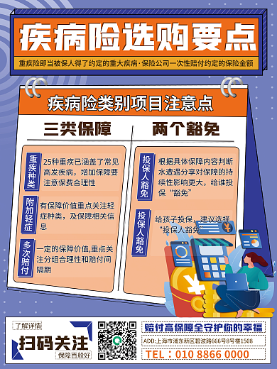金融重疾险选购要点伤商业海报