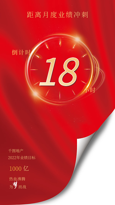 红色商业业绩冲刺海报