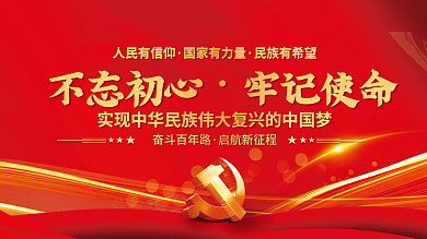中国梦不忘初心永远跟党走党建展板背景素材