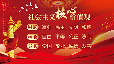 红色党建建党百年社会主义核心价值观展板