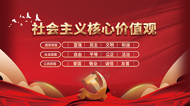 社会主义核心价值观党建展板海报背景素材