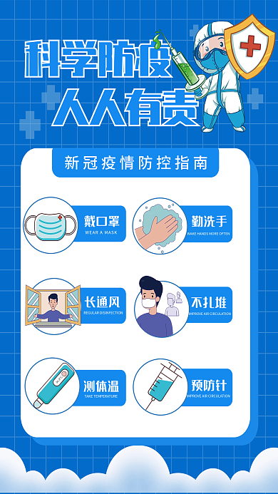 科学防疫人人有责公益海报
