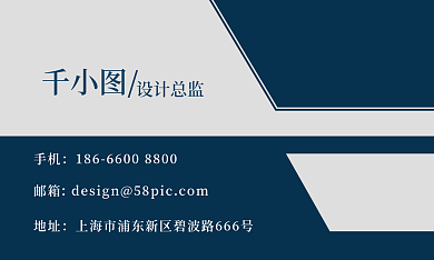 蓝色简约大气公司商务名片