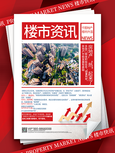 楼市新闻地产回暖资讯海报