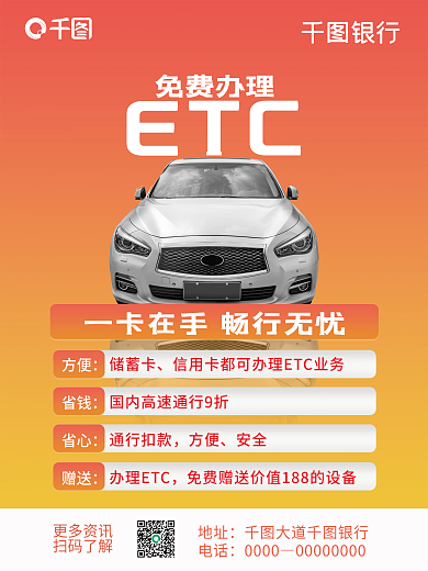 金融案例库ETC卡特点优势宣传海报