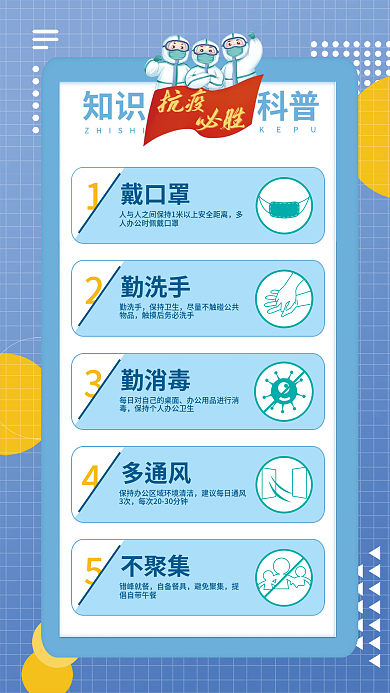 疫情防控校园指南宣传海报知识科普防护病毒