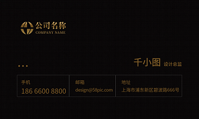 企业科技IT大气商务烫金高档黑色名片