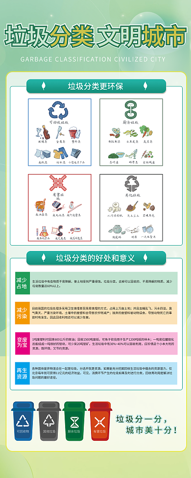 垃圾分类X展板易拉宝