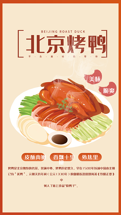北京烤鸭美食海报