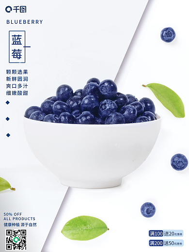 蓝莓水果蓝莓销售宣传海报