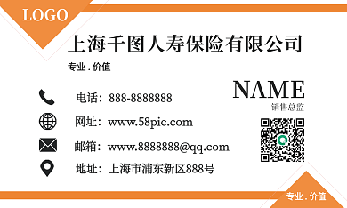 简约商务实用性保险销售名片