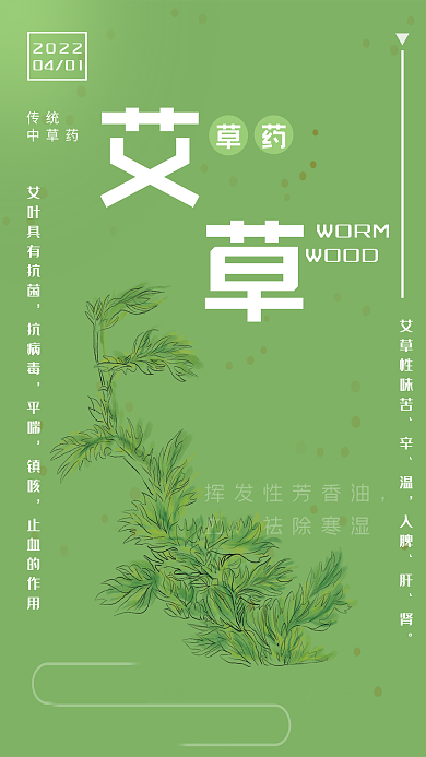 传统中草药艾草海报