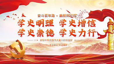 永远跟党走百年党史中国梦党建展板背景素材