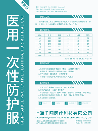 医用一次性防护服医疗健康疫情隔离服手术服