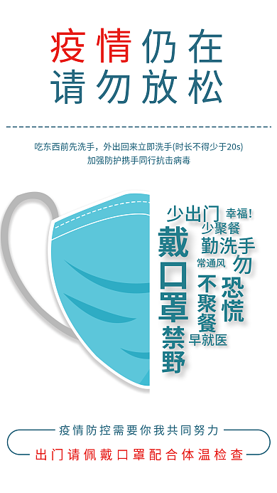 疫情防控口罩简约海报
