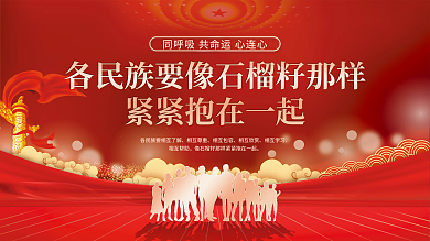 民族团结精神石榴籽精神党建展板