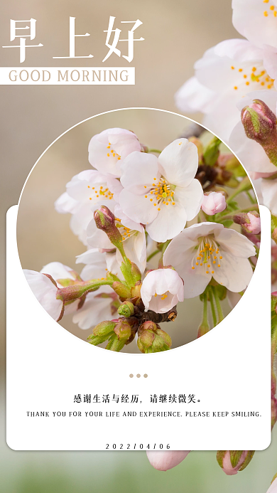 早安日签正能量励志小清新文艺简约海报