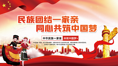 民族团结精神石榴籽精神党建展板