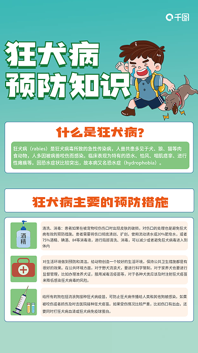 狂犬病预防知识海报