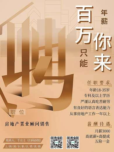 房地产置业顾问销售招聘海报