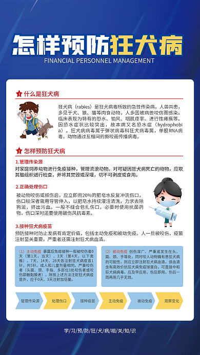 简约风狂犬病预防科普宣传海报