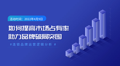 蓝色科技市场分析手机海报