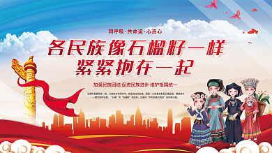 民族团结石榴籽精神党建展板