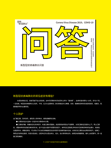新冠状病毒问答简约创意海报