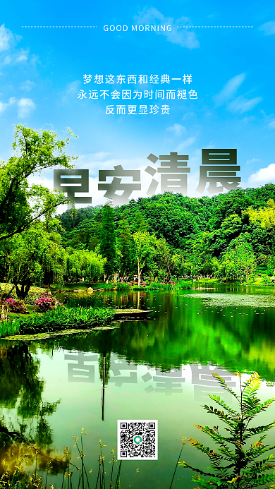 简约实拍风早安日签手机海报