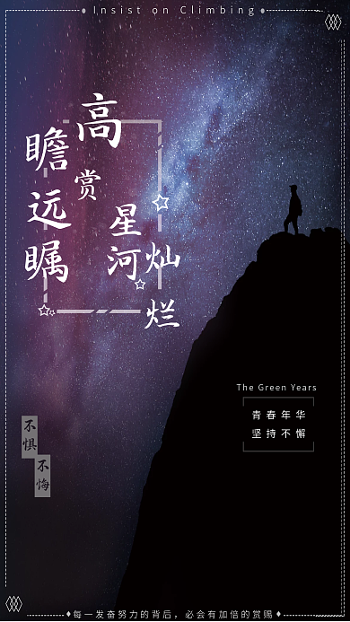 励志登峰赏星海报