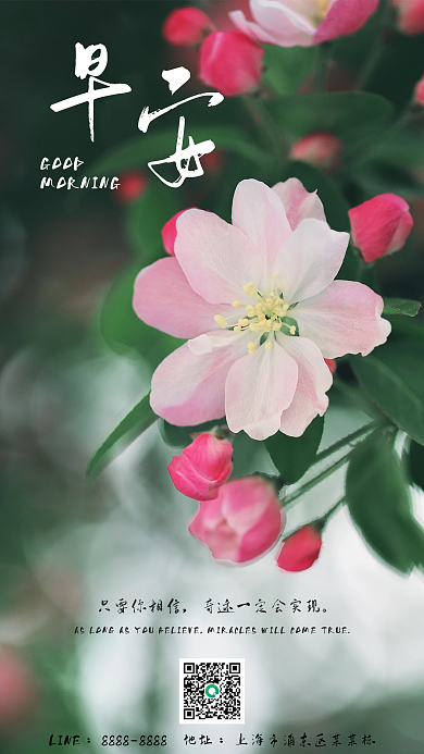 简约小清新正能量勉励日签朋友圈早安海报