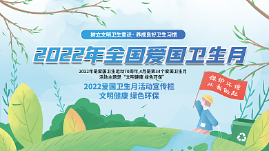 医疗健2022年全国爱国卫生月宣传展板