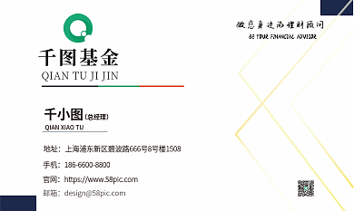 商务简约风金融顾问名片