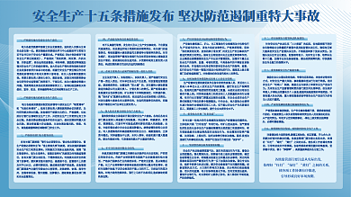 安全生产十五条措施展板