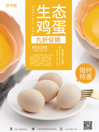 小清新生态鸡蛋销售海报 促销海报
