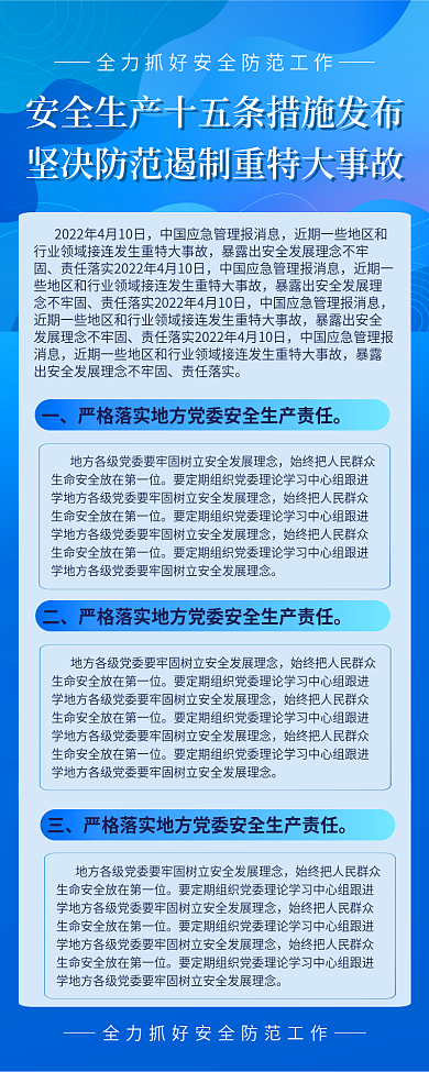 安全生产十五条措施长图海报