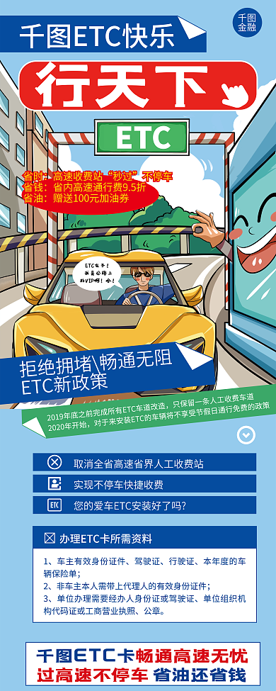 金融银行ETC卡上市宣传展架海报公路招贴