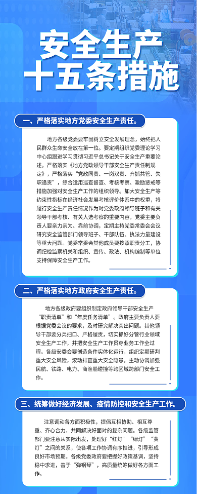 安全生产十五条措施长图海报