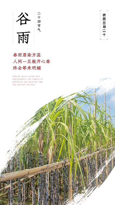 大气二十四节气之谷雨时节海报