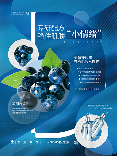 创意清新医美美容产品成分介绍品牌宣传海报