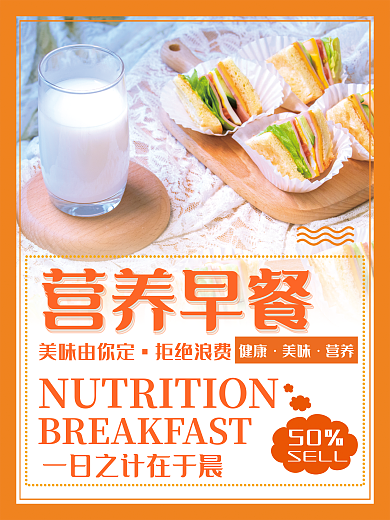 营养早餐促销海报