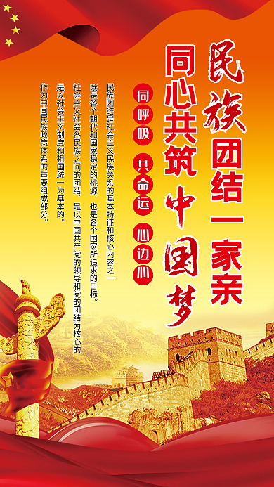 民族团结石榴籽精神党建海报