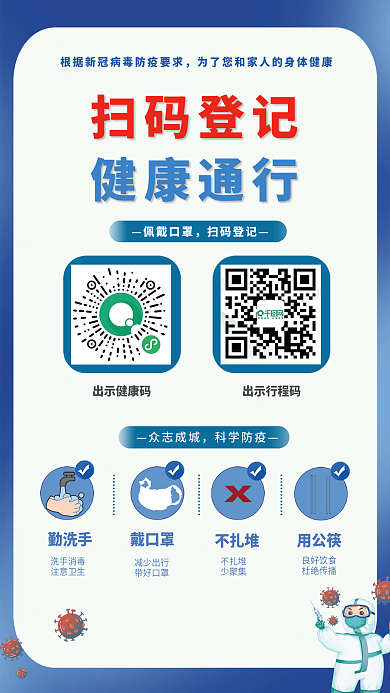 新冠病毒预防行程码健康码