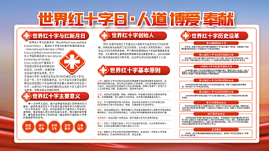 医疗健康红十字日展板2