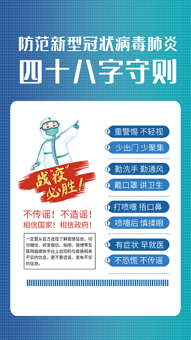 抗疫情防范守则防控防疫公益宣传海报