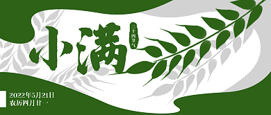 小满24节气绿色公众号封面banner
