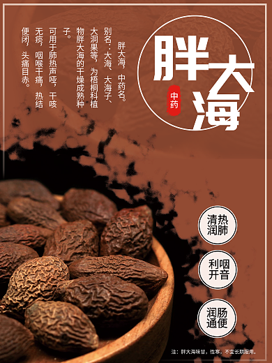 养生泡茶胖大海海报